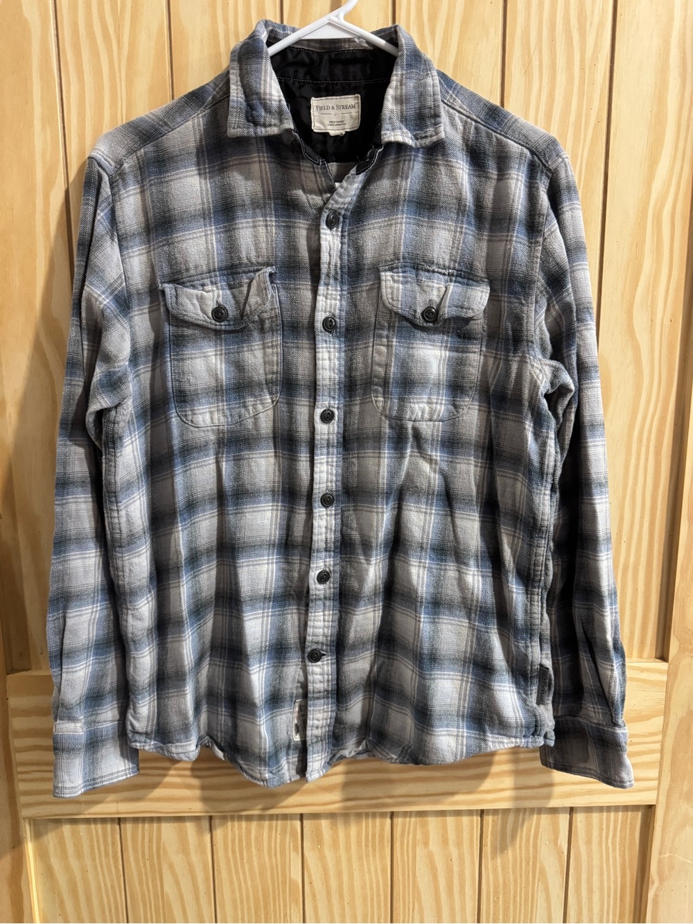 *Vintage* Field & Stream 100% Cotton Blue Flannel—Medium
